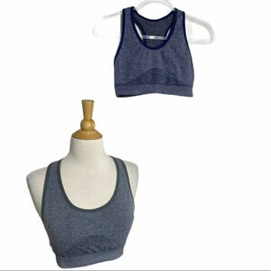 Pro-fit Seamless M‎ sport racerback Bra Blue & gray